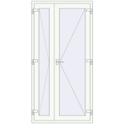 Внутрішні двері 1100x2200 мм REHAU Т94/60 Білий (RAL 9016) з двох сторін