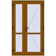 Внутрішні двері 1200x2050 мм REHAU Т94/60 GOLDEN OAK з двох сторін