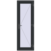 Внутрішні двері 700x2050 мм Altest RAL 9017 Traffic black з двох сторін