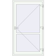 Внутрішні двері 1050x1850 мм REHAU Т94/60 Білий (RAL 9016) з двох сторін
