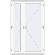 Внутрішні двері 1400x2250 мм REHAU Т94/60 Білий (RAL 9016) з двох сторін