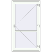 Внутрішні двері 1050x1880 мм REHAU Т94/60 Білий (RAL 9016) з двох сторін