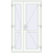 Внутрішні двері 1100x1900 мм REHAU Z74/60 Білий (RAL 9016) з двох сторін