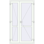 Внутрішні двері 1250x2200 мм REHAU Т94/60 Білий (RAL 9016) з двох сторін