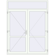 Внутрішні двері 1900x2500 мм REHAU Z74/60 Білий (RAL 9016) з двох сторін Внутрішні двері 1900x2500 мм REHAU Z74/60 Білий (RAL 9016) з двох сторін