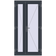 REHAU Т94/60 1000x2000 мм ANTHRACITE_GREY_STRUKTURAL з двох сторін