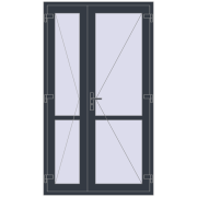 REHAU Т94/60 1250x2200 мм ANTHRACITE_GREY_STRUKTURAL з двох сторін