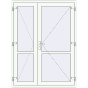 Внутрішні двері 1500x2010 мм REHAU Т94/60 Білий (RAL 9016) з двох сторін