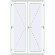 Внутрішні двері 1400x2250 мм REHAU Т94/60 Білий (RAL 9016) з двох сторін
