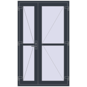 Внутрішні двері 1240x2050 мм REHAU Z74/60 ANTHRACITE_GREY_STRUKTURAL з двох сторін