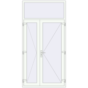 Внутрішні двері 1300x2600 мм REHAU Т94/60 Білий (RAL 9016) з двох сторін Внутрішні двері 1300x2600 мм REHAU Т94/60 Білий (RAL 9016) з двох сторін