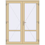 Внутрішні двері 1550x2050 мм Altest RAL 1014 Ivory з двох сторін