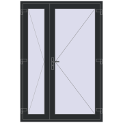 Внутрішні двері 1400x2050 мм Altest RAL 9017 Traffic black з двох сторін