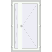 Внутрішні двері 1200x2100 мм REHAU Т94/60 Білий (RAL 9016) з двох сторін Внутрішні двері 1200x2100 мм REHAU Т94/60 Білий (RAL 9016) з двох сторін