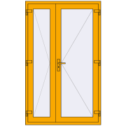 Внутрішні двері 1250x2050 мм Altest RAL 1003 Signal yellow з двох сторін