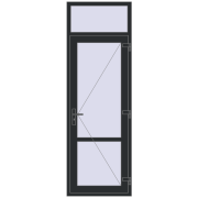 Внутрішні двері 800x2400 мм Altest RAL 9017 Traffic black з двох сторін