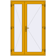 Внутрішні двері 1300x2050 мм Altest RAL 1004 Golden yellow з двох сторін