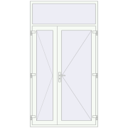 Внутрішні двері 1400x2600 мм Altest RAL 9016 Traffic white з двох сторін