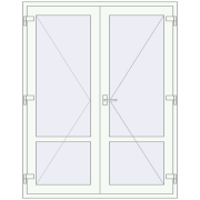 Внутрішні двері 1500x1900 мм REHAU Т94/60 Білий (RAL 9016) з двох сторін