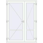 Внутрішні двері 1500x2100 мм REHAU Z74/60 Білий (RAL 9016) з двох сторін Внутрішні двері 1500x2100 мм REHAU Z74/60 Білий (RAL 9016) з двох сторін