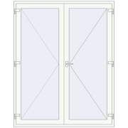 Внутрішні двері 1800x2250 мм REHAU Т94/60 Білий (RAL 9016) з двох сторін Внутрішні двері 1800x2250 мм REHAU Т94/60 Білий (RAL 9016) з двох сторін