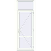 Внутрішні двері 860x2510 мм REHAU Т94/60 Білий (RAL 9016) з двох сторін