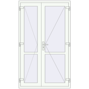 Внутрішні двері 1240x2100 мм REHAU Т94/60 Білий (RAL 9016) з двох сторін