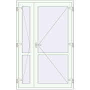 Внутрішні двері 1304x2004 мм REHAU Т94/60 Білий (RAL 9016) з двох сторін