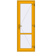 Внутрішні двері 750x2150 мм Altest RAL 1003 Signal yellow з двох сторін