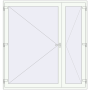 Внутрішні двері 2000x2100 мм REHAU Т94/60 Білий (RAL 9016) з двох сторін