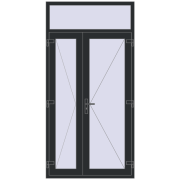 Внутрішні двері 1200x2400 мм Altest RAL 9017 Traffic black з двох сторін