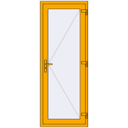 Внутрішні двері 800x2100 мм Altest RAL 1003 Signal yellow з двох сторін