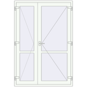 Внутрішні двері 1400x2050 мм REHAU Т94/60 Білий (RAL 9016) з двох сторін