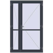REHAU Т94/60 1450x2300 мм ANTHRACITE_GREY_STRUKTURAL з двох сторін