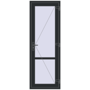 Внутрішні двері 750x2150 мм Altest RAL 9017 Traffic black з двох сторін