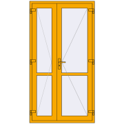 Внутрішні двері 1200x2250 мм Altest RAL 1003 Signal yellow з двох сторін Внутрішні двері 1200x2250 мм Altest RAL 1003 Signal yellow з двох сторін