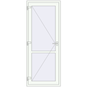 Внутрішні двері 870x2190 мм REHAU Т94/60 Білий (RAL 9016) з двох сторін Внутрішні двері 870x2190 мм REHAU Т94/60 Білий (RAL 9016) з двох сторін