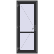 Внутрішні двері 790x1990 мм REHAU Т94/60 ANTHRACITE_GREY_GLATT з двох сторін