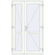 REHAU Т94/60 1200x2050 мм Білий (RAL 9016) з двох сторін