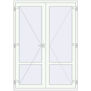 Внутрішні двері 1500x2100 мм REHAU Т94/60 Білий (RAL 9016) з двох сторін