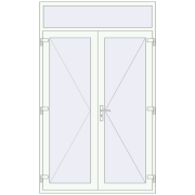 Внутрішні двері 1500x2470 мм REHAU Z74/60 Білий (RAL 9016) з двох сторін Внутрішні двері 1500x2470 мм REHAU Z74/60 Білий (RAL 9016) з двох сторін
