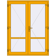 Внутрішні двері 1550x2050 мм Altest RAL 1003 Signal yellow з двох сторін