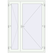 Внутрішні двері 1500x2100 мм REHAU Z74/60 Білий (RAL 9016) з двох сторін Внутрішні двері 1500x2100 мм REHAU Z74/60 Білий (RAL 9016) з двох сторін