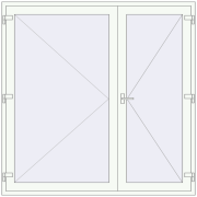 REHAU Т94/60 2000x2000 мм Білий (RAL 9016) з двох сторін