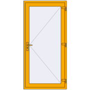 Altest 1000x2050 мм RAL 1003 Signal yellow з двох сторін