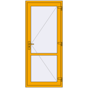 Внутрішні двері 900x2100 мм Altest RAL 1003 Signal yellow з двох сторін