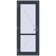 REHAU Z74/60 800x1950 мм ANTHRACITE_GREY_STRUKTURAL з двох сторін