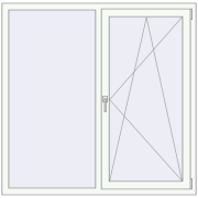 Вікна 1460x1430 мм REHAU Euro 60 Білий (RAL 9016) з двох сторін