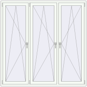 Вікна 1800x1800 мм REHAU Euro 60 Білий (RAL 9016) з двох сторін