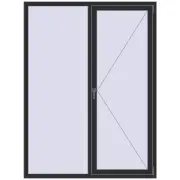 REHAU Euro 60 1500x2000 мм ANTHRACITE_GREY_GLATT з двох сторін